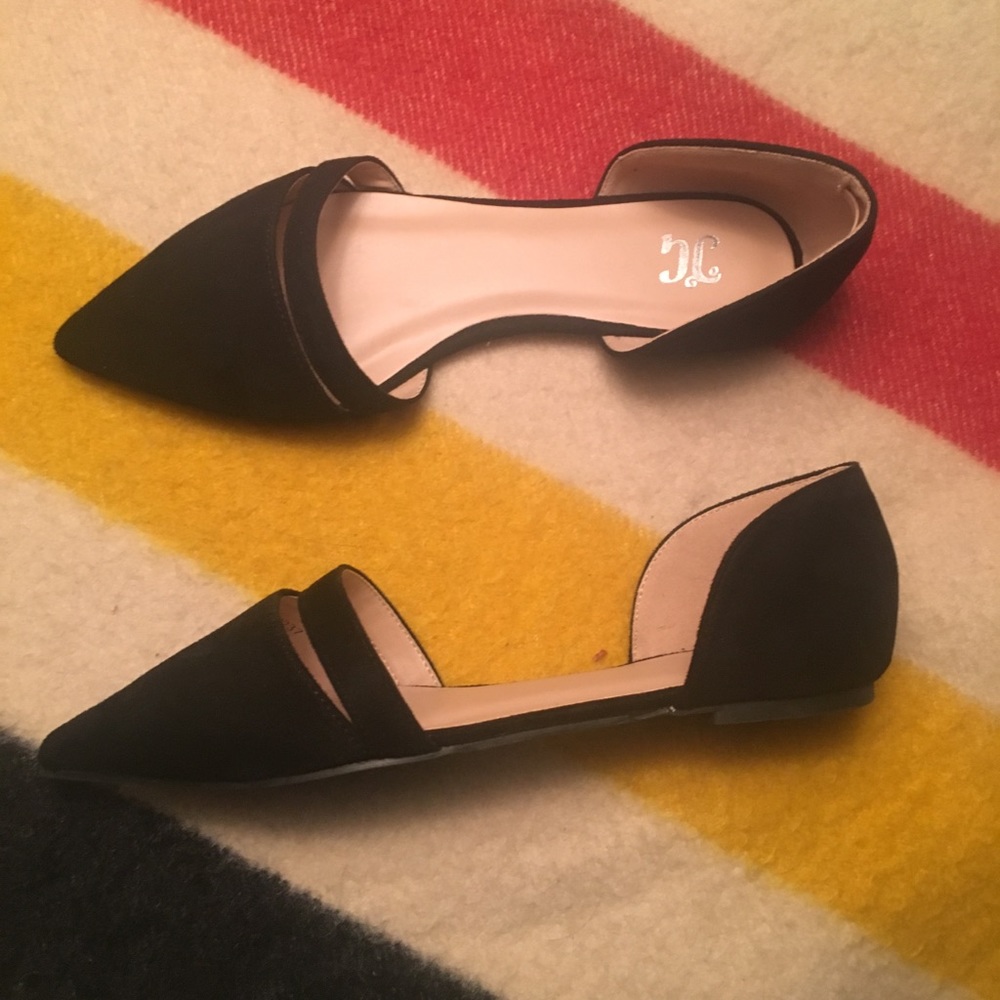 BELLA CORA - Black Suede D’Orsay Flats